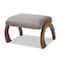 Baxton Studio Sandrine Grey Upholstered Walnut Brown Finished Wood Ottoman 148-8223 - alternate 1